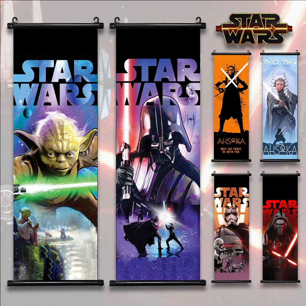 

Disney Star Wars Poster Hanging Scrolls Canvas Painting Picture Print Wall Artwork Home Indoor Decoration Art Wallpaper Gift