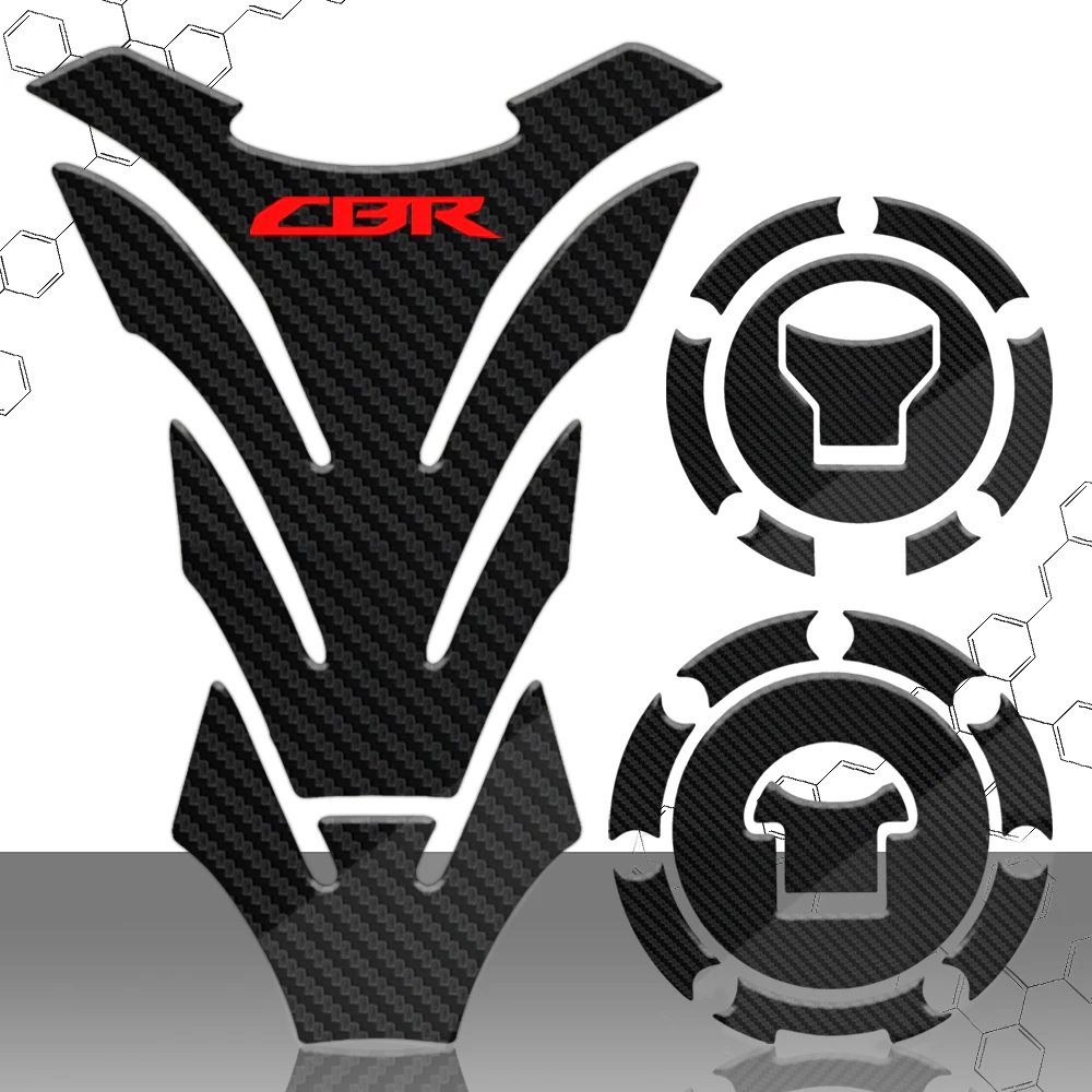 3D Carbon Fuel Tank Pad Decal Gas Cap Cover Sticker Protector Accessories CBR 600 F2/3/4/4i RVF VFR CB400/1300RR SP1 SP2