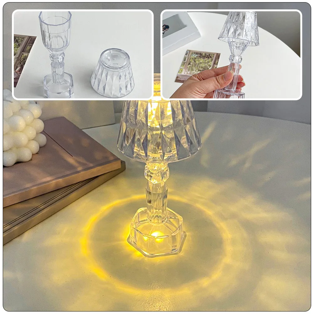 

2pcs Electronic C Bedroom Decor Table Lamp Night Light Transparent Detachable Bedroom Atmosphere Light for Home