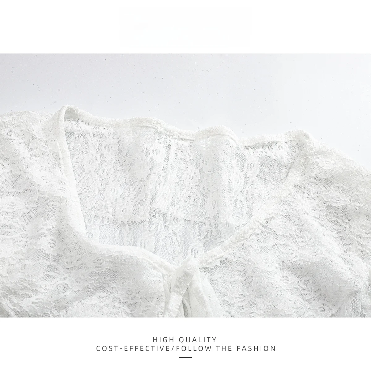 

Paixiang French Sle Lace Trim Belted Open Cardigan Women's Summer Thin Strap Dr Outer Covering Gown V Ne Long Sve