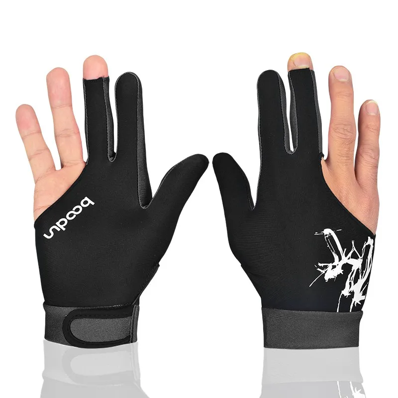 1PCS Snooker Billard Handschuh Atmungsaktive Billard Handschuhe Links Hand Drei Finger Glatte Biliardo Billar Guanti Billard Zubehör – Detail 5