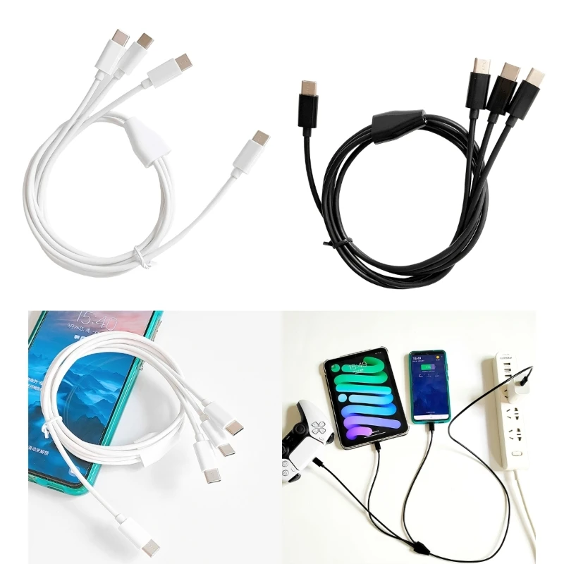 USB C Multi Charging Cable USB C Multi Cable 3 in 1 Charging Cord Adapter with Type C Connector Cable for Phone