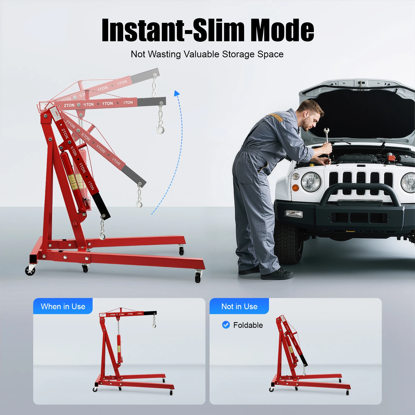 Grúa Hidráulica Plegable de 2  - Engine Hoist Crane reseña y precio
