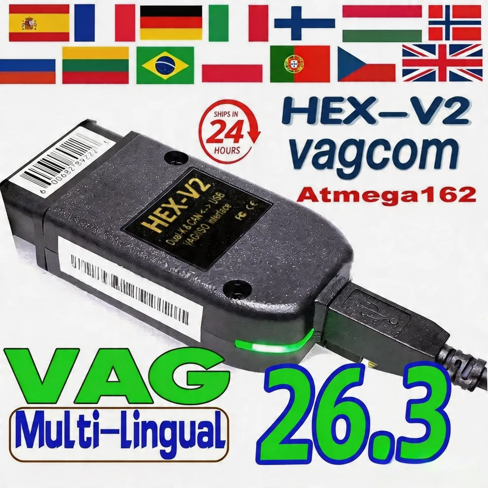 Interfaz VCDS VAGCOM 2026, VCDSCAN HEX V2 Actualización 26.3 para