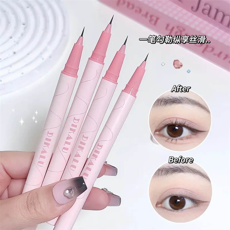 Anfänger-Eyeliner Flüssigstift Ultrafeine 0,01mm Spitze Wasserfest & Schweißresistent Brauner Make-up Wimpernverstärker Tierversuchsfrei Reisegröße