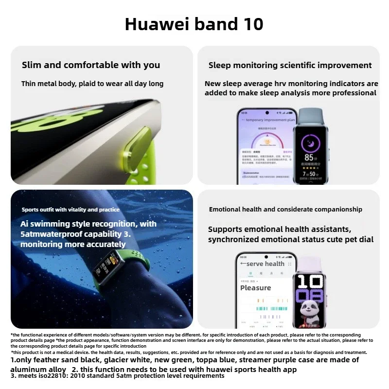 2025 New Original Huawei Band 10 Smartwatch,Compatible with IOS & Android,Sleep Tracking,Health Monitor,14 Days Battery Life,