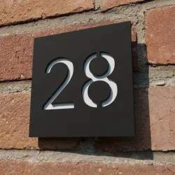 Modern Grey Acrylic House Numbers Sign with 3D Letters Customizable Design Outdoor Address Plaque Home Decor Street Visibility