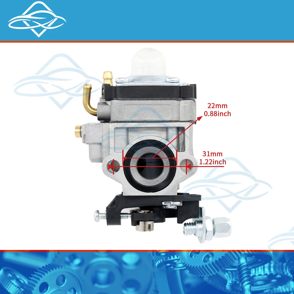 NEW Gasoline Carburetor 10mm with Gasket for Brush Cutter Engine TU26 34F 36F 260 330 image 2