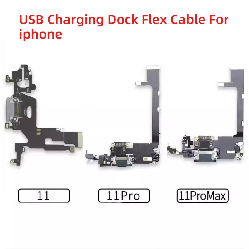 Charging Port Flex Cable For iPhone 11 PRO MAX USB Charger Dock Connector With Microphone Ribbon Repair