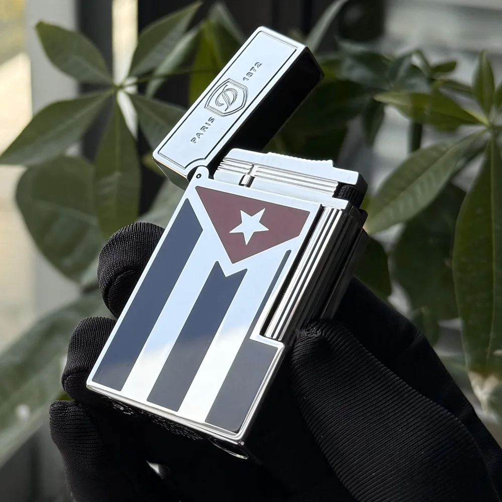 

Зажигалка для сигар Cuba, одинарный пламя, газовая, металлическая, с эффектом алмаза, звуковой сигнал, подарок для курильщика
