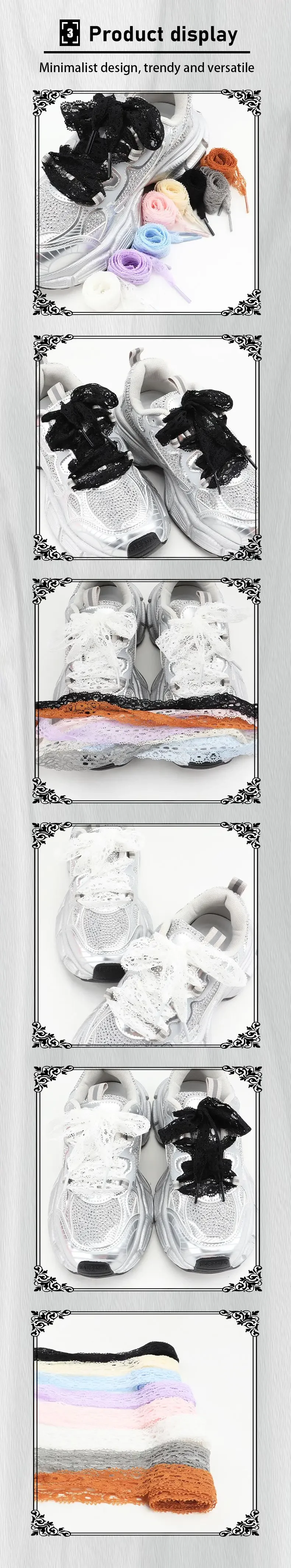 Flache Schnürsenkel Schnürsenkel ausgefallene Schnürsenkel für Frauen 3cm Breite 80cm/100cm/120cm Länge Canvas Sneakers Outdoor Freizeit schuhe Schnürsenkel – Detail 4