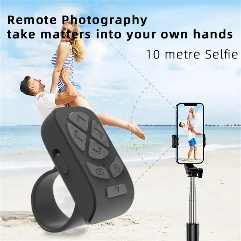 Bluetooth-Compatible Scroller Ring Finger Remote Control Scroller Ring Remote Control Finger Video Memory for iPhone Android