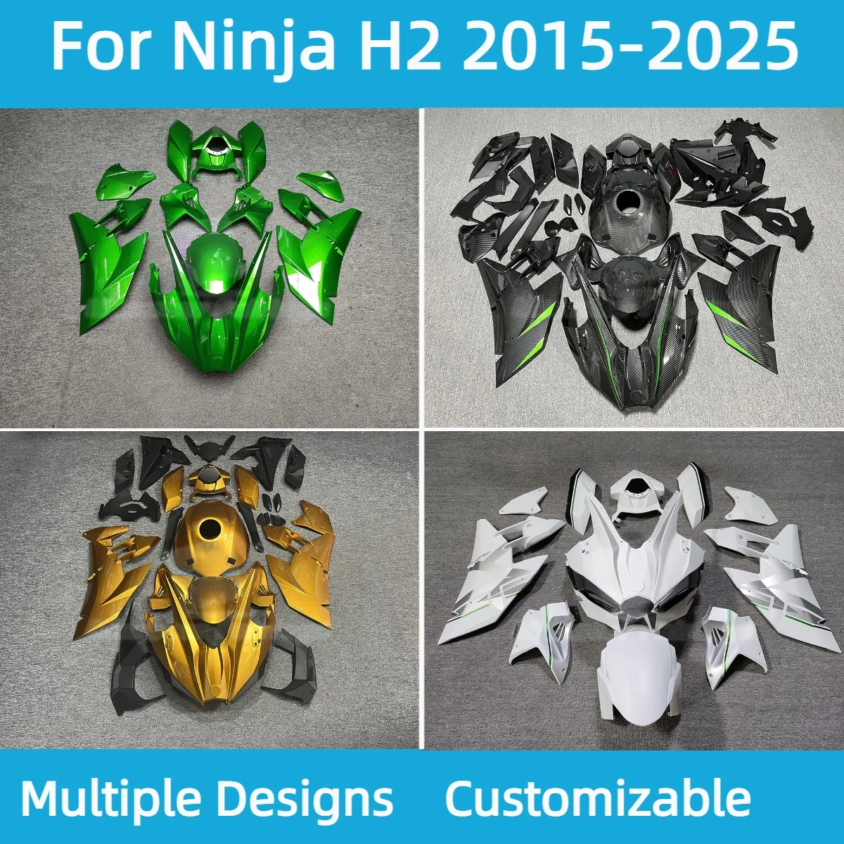 

Обтекатели кузова Ninja H2 2015-2025, хорошее качество, комплект обтекателей для мотоцикла из АБС-пластика для Kawasaki NinjaH2 15-25