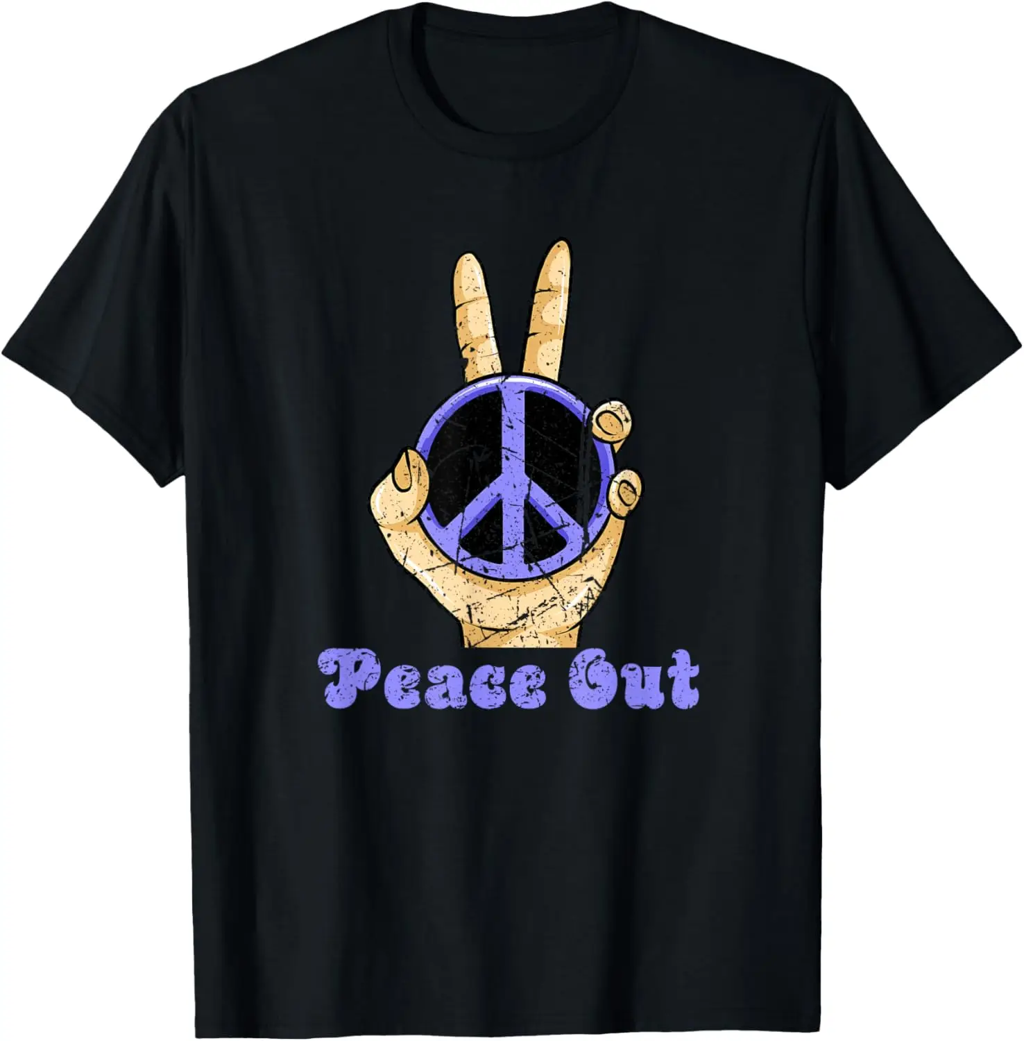 

Retirement for Men Women Hippie Peace Out Sign Symbol Adults T-Shirt