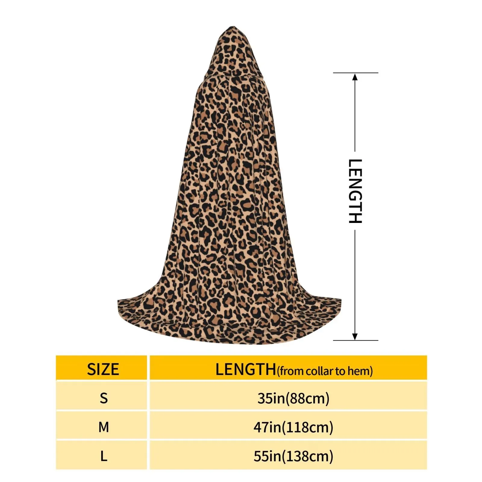 Brown Leopard Print Hooded Cloak Poncho, Snuggly Wearable Blanket for Teens Halloween Costumes