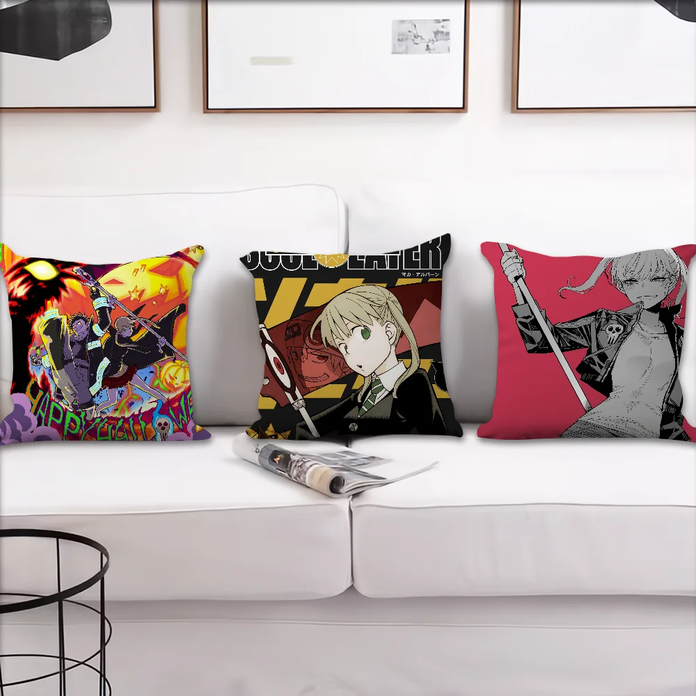 Anime S-Souls E-Eaters Cute cushion cover Accessories Square Cushion Room Bedroom Headboard Sofa Living Backrest Car Nap Time