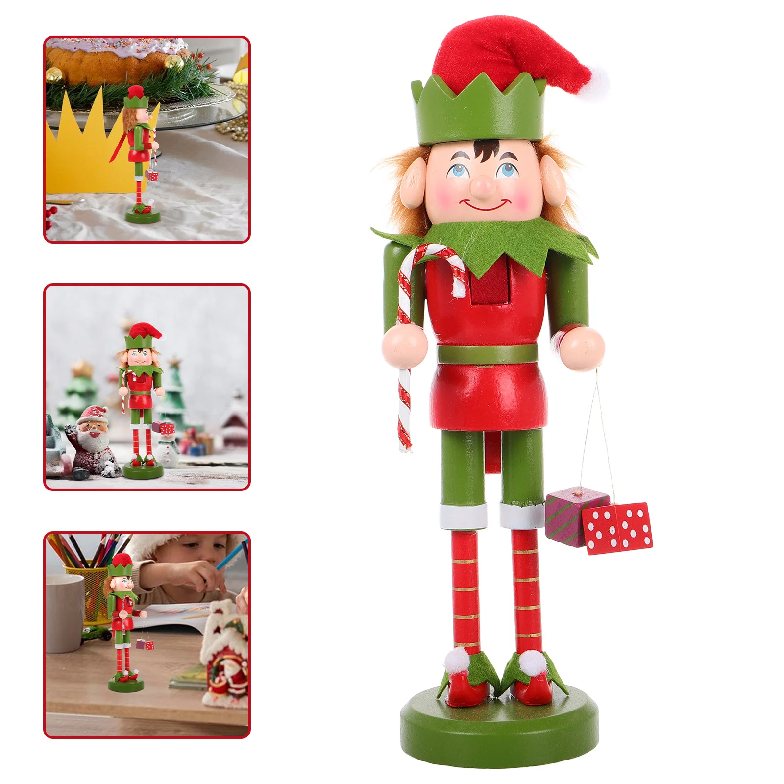 

Wooden Nutcracker Christmas Decor Small Classic Holiday Decoration Charming Nutcracker Statue Christmas Party Table Display