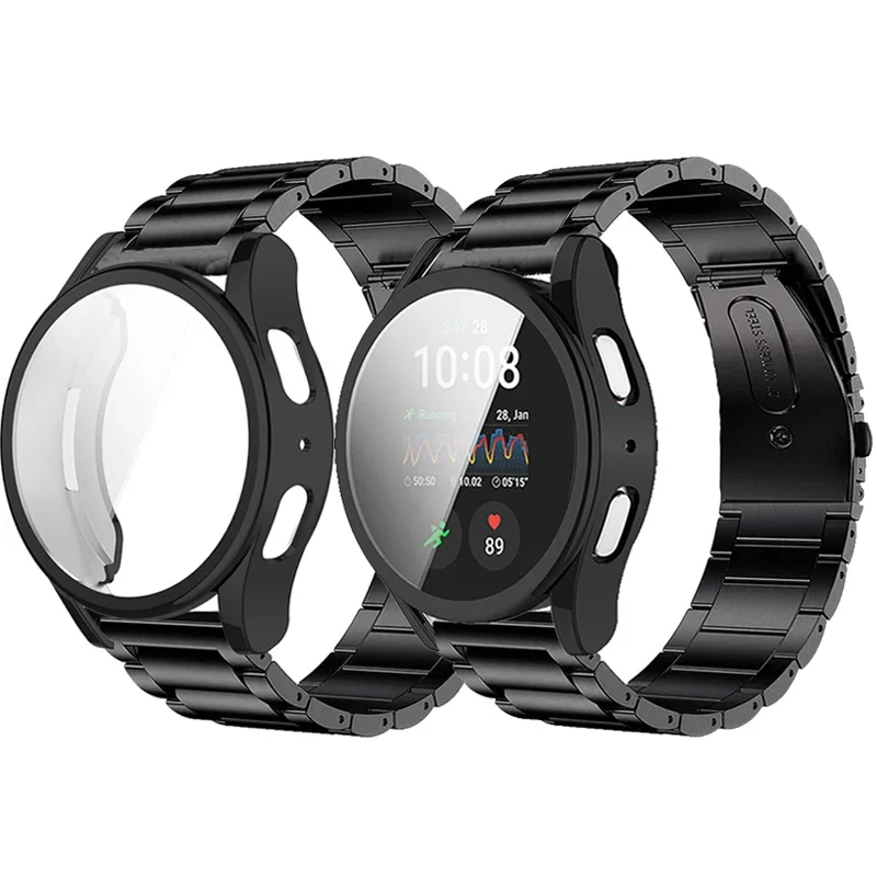 Защитный чехол для Samsung Galaxy Watch 7 40 мм, ремешок из нержавеющей стали для Galaxy Watch 7 44 мм, Мягкий защитный чехол из ТПУ