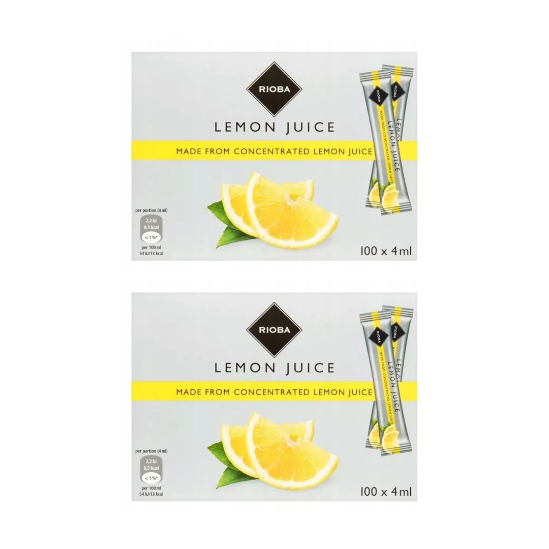 Jus de citron en sachets 2x100 pièces 4ml - Rioba