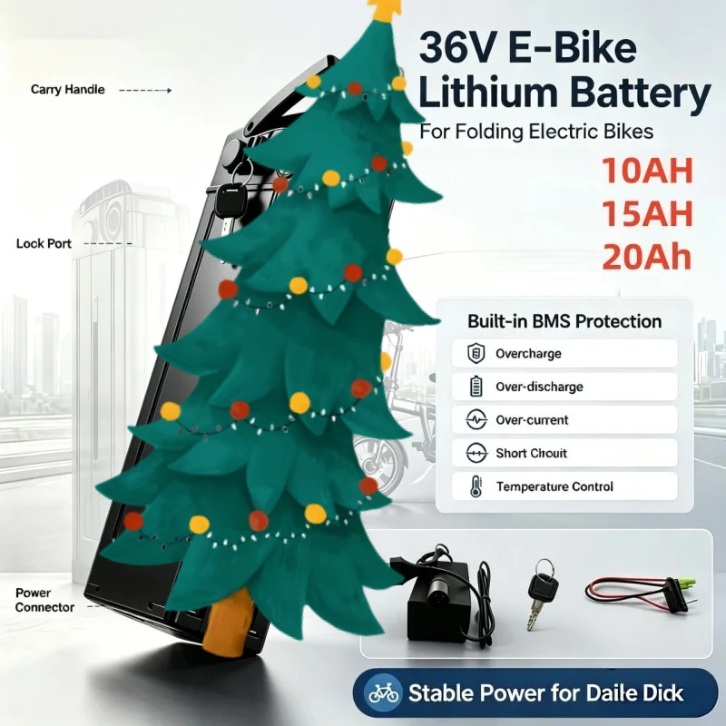 Original Silverfish 36V Foldable E‑Bike Battery Pack 10Ah 15Ah 20Ah 21700 Lithium‑ion Battery With Built‑in BMS Protection