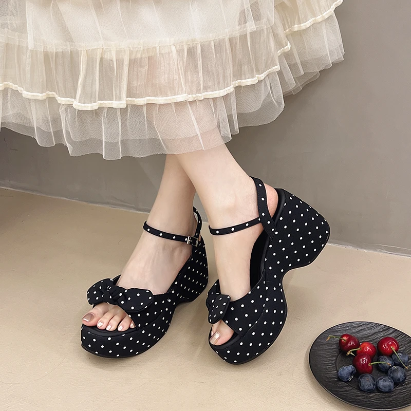 

New Summer Women Floral Platform Thick Bottom Sandals Fashion Open Toe Party Dress Shoes Street Style Wedges Heels Sandalias
