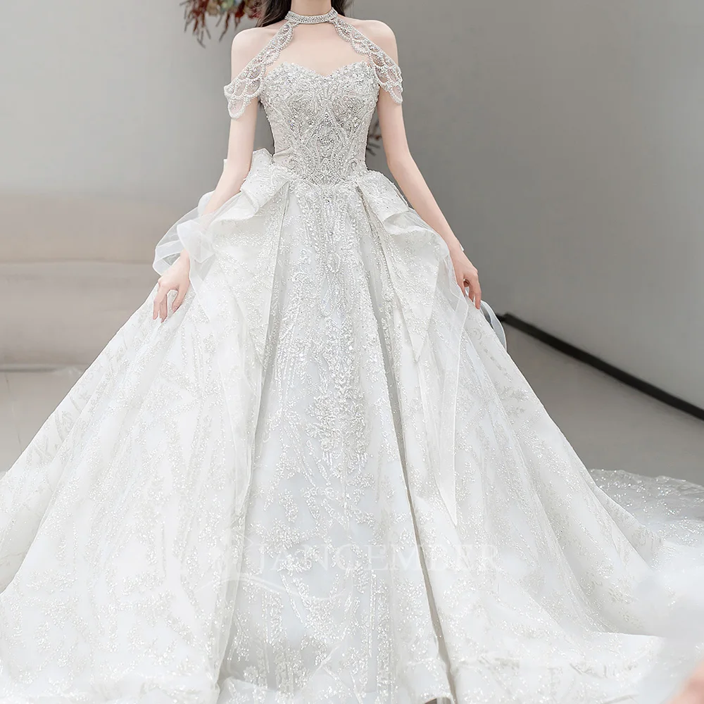 

Wedding Dresses High Neck Wedding Dress Factory Wholesale Ball Gown Cusotmized Wedding Dress 2025 Plus Size vestidos novias boda