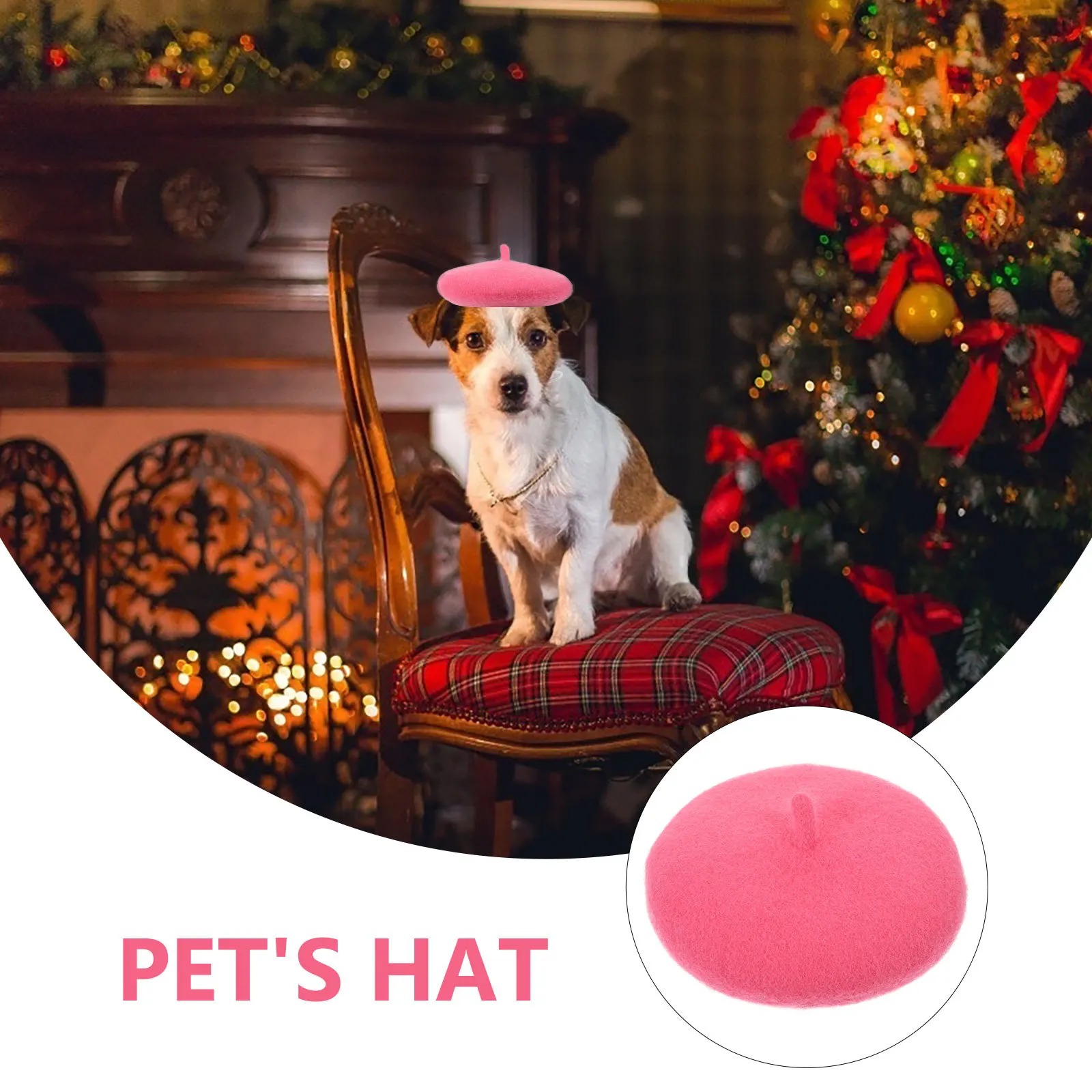 

Pet Beret Hat Lightweight Comfortable Dog Cat Hat Adjustable Elastic Band Party Costume Puppy Birthday Party Pet Cap