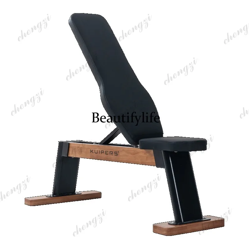 Adjustable Dumbbell Stool Wooden Fitness Stool Flat Stool Crunches Home Gym