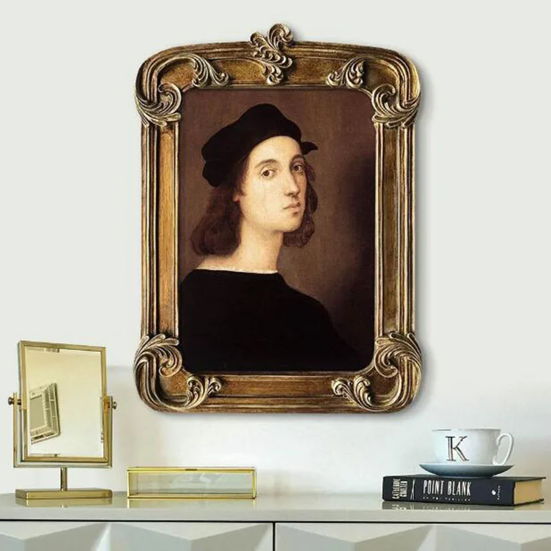 

Retro Decorated Oil Picture Frame Living Room Sofa Background Resin Photo Frame Photo Holder Home Decor