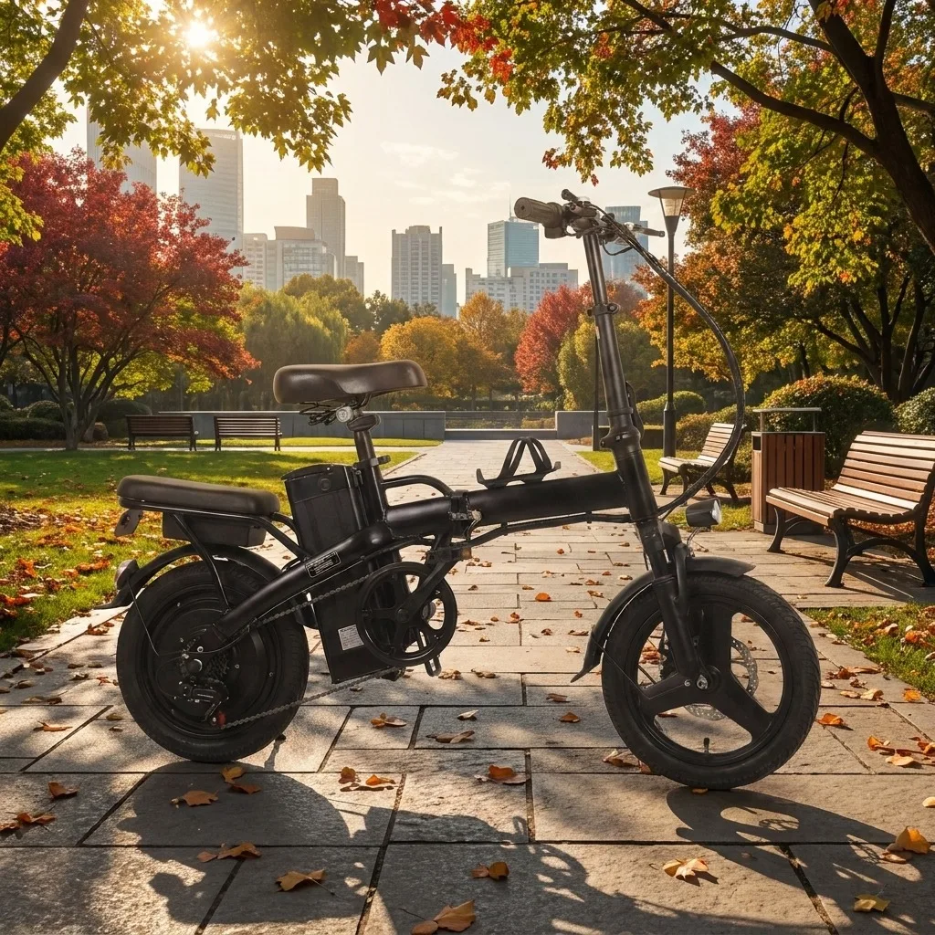 

Adult 400W Folding Electric Bike with Rear Seat, 48V15Ah Removable Battery for Daily Commute And Weekend Getaway Adult All Terrain E Bike
