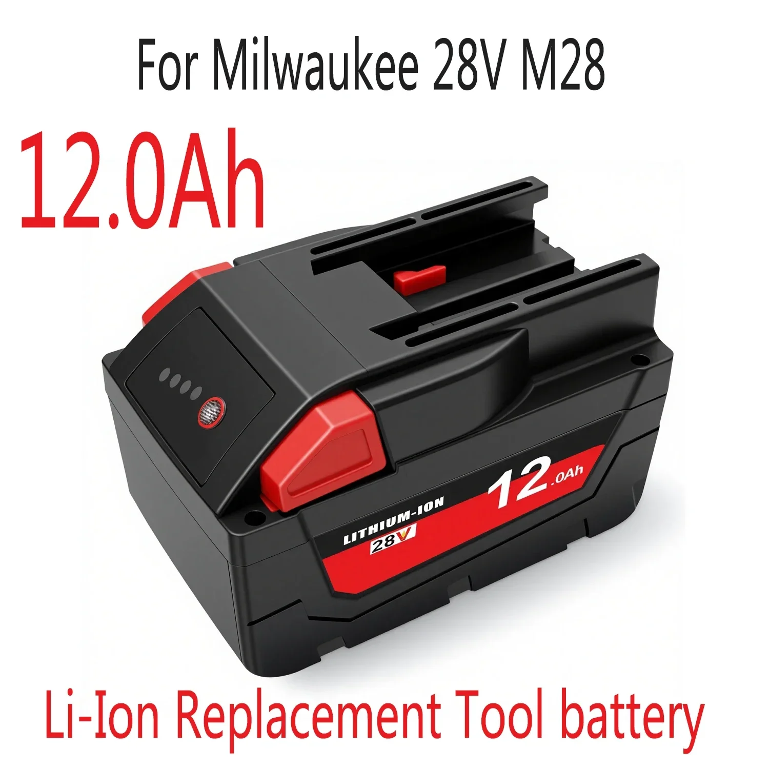 Batería de repuesto de iones de litio M28 12,0Ah 18650 para herramienta Milwaukee 28V M28 48-11-2830 0730-20