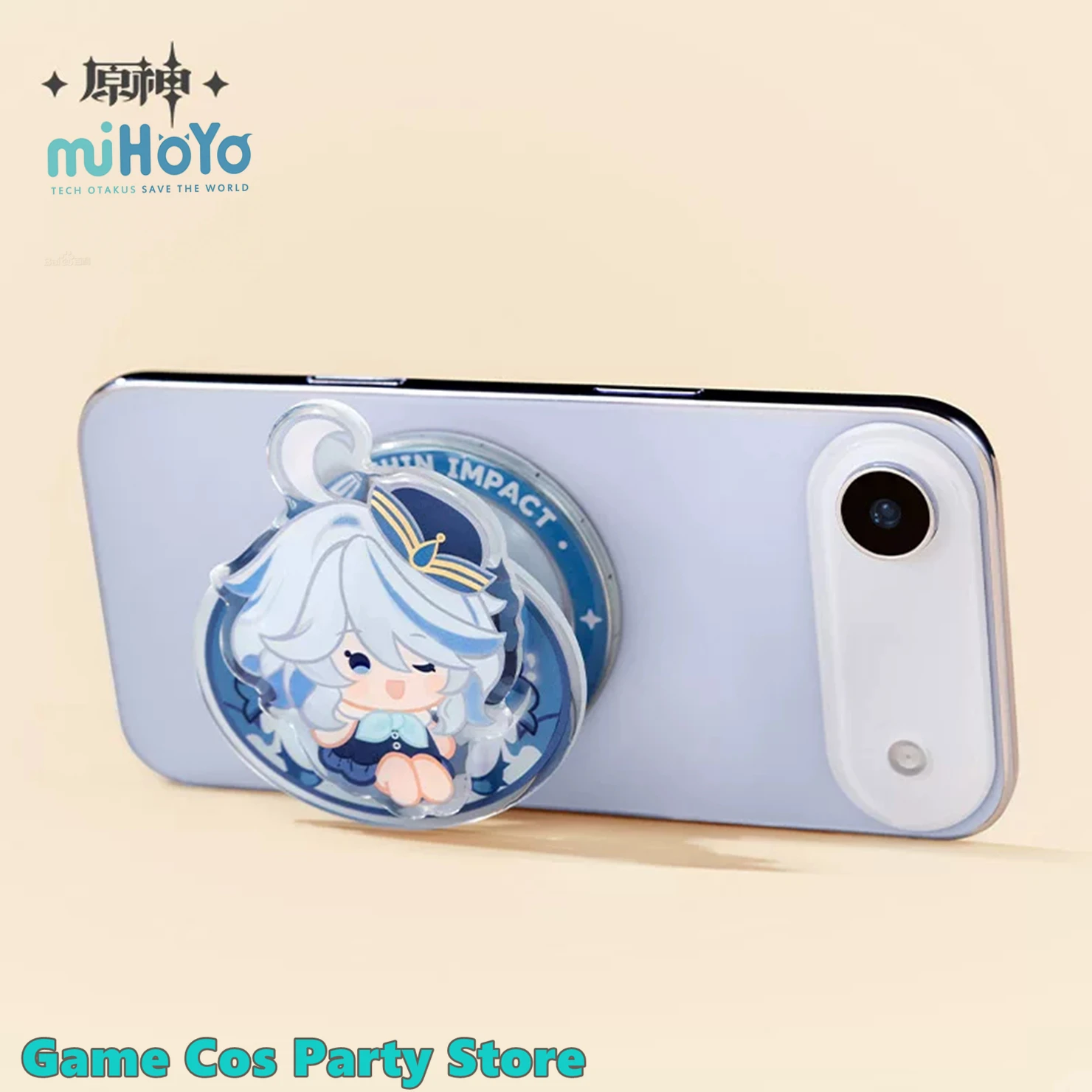 [Genuine] Genshin Impact Midsummer Party Series Phone Stand Anime Cosplay Diy Accessories Wriothesley Furina Cartoon Bracket