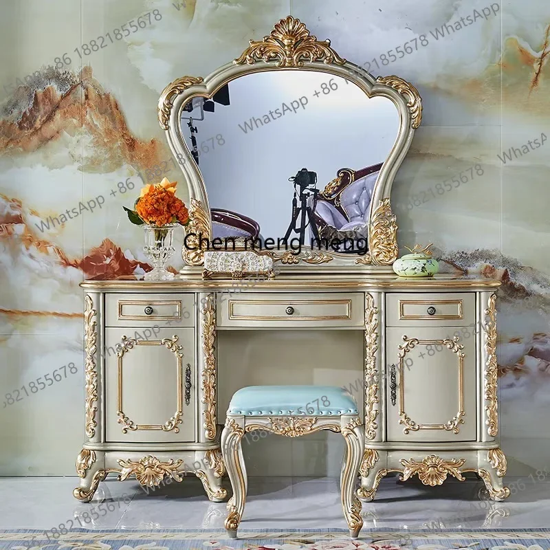Y183 European solid wood dresser bedroom luxury dressing table high-end makeup table makeup stool combination