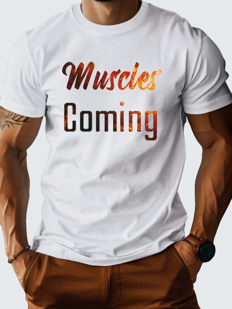 

Горячая распродажа, мужская футболка из чистого хлопка с мышцами, подходит для высококачественных роскошных мужчин и женщин, топ 2025, летняя горячая распродажа