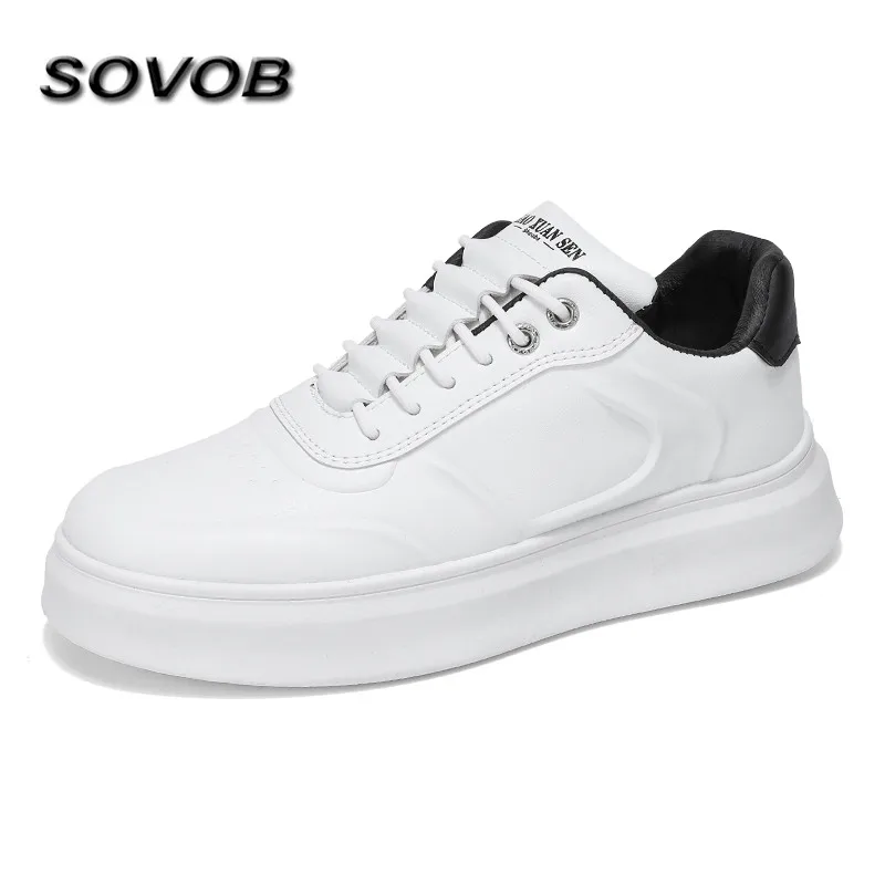 

Hot Sale Cheap Shoes Men White Sneakers Comfort Low Cut Men's Platform Sneakers PU Leather Casual Sneakers Man zapatillas hombre