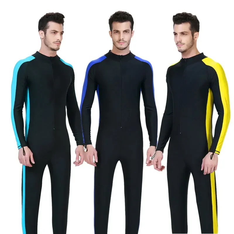 SBART-One Piece Long Sleeved Diving Suit for Men, Snorkeling Jumpsuit, Triathlon, Spearfishing, Surfing, Rashgurad