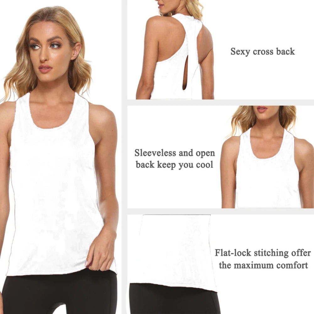 Cross Backless Workout Tops for Women, Gym Workout Tops, Open Back, Running Athletic Tank, Muscle Tank, Yoga Shirts, 1Pc