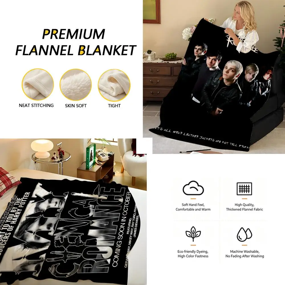 Music M-My C-Chemical R-Romance Throw Flannel Blanket, Soft Warm, Durable & Washable cute Cool