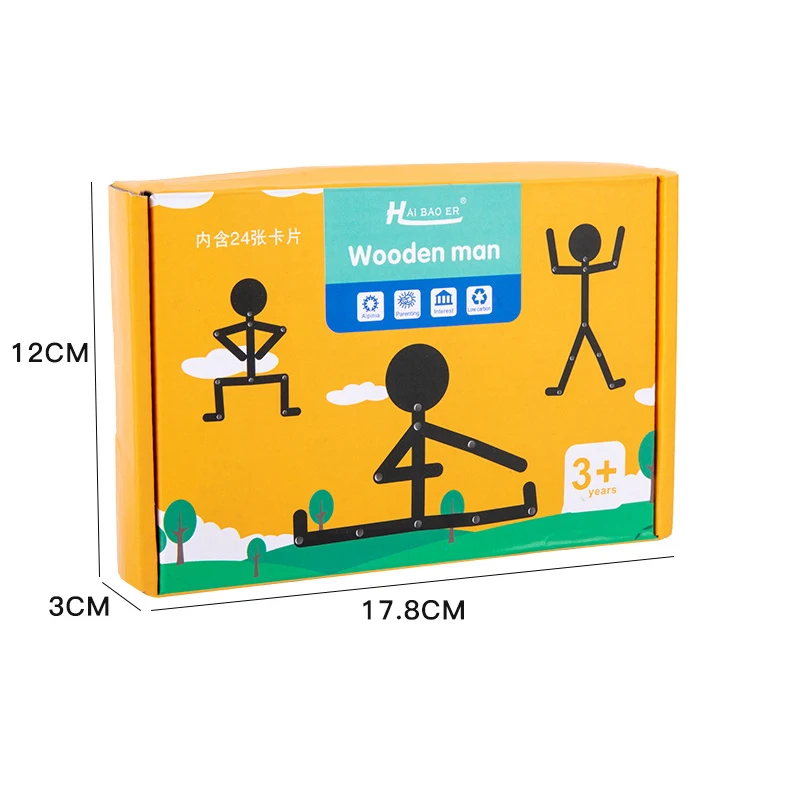 Puzzle en bois pour enfants, jouet éducatif Montessori pour hommes, développement de bébé, exercice d'imagination, capacité pratique, cadeau de jeu de 2 à 6 ans