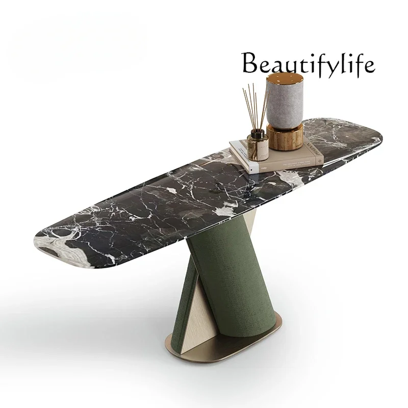 M Italian Modern Light Luxury/natural Marble/entry Against The Wall, Facing The Door, Luxury Stone Entrance Table
