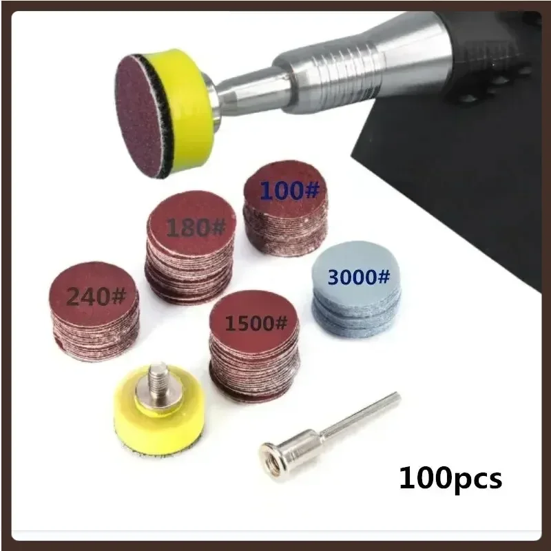 1 Inch 100 Piece Sandpaper Set 25mm Sanding Disc Sanding Disc Abrasive Paper 1 Inch Abrasive Polishing Pad for Dremel Tools