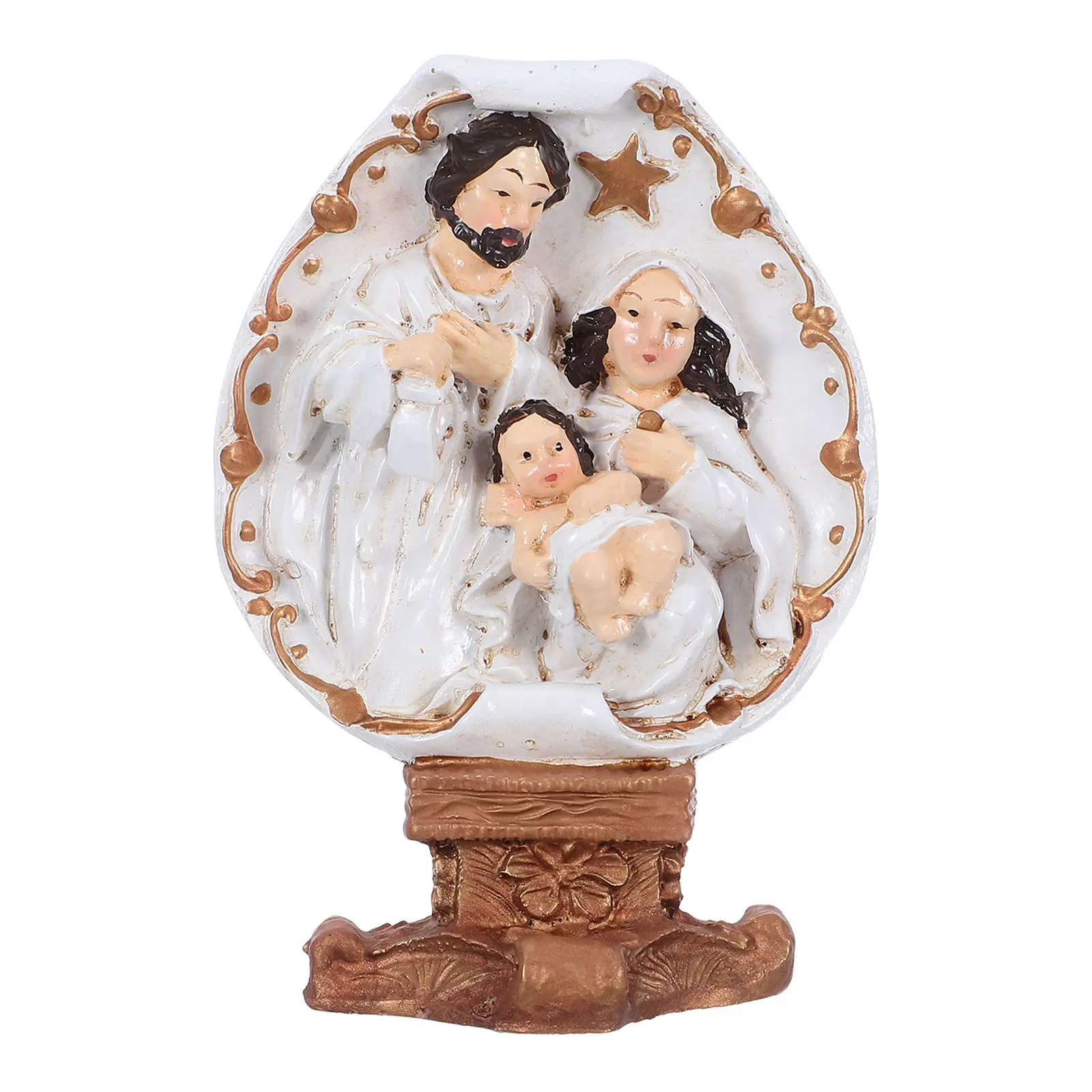 Jesus Baptism Statue Resin Nativity Scene Sculpture for Christmas Home Decor Religious Spiritual Centerpiece Catholic Christian