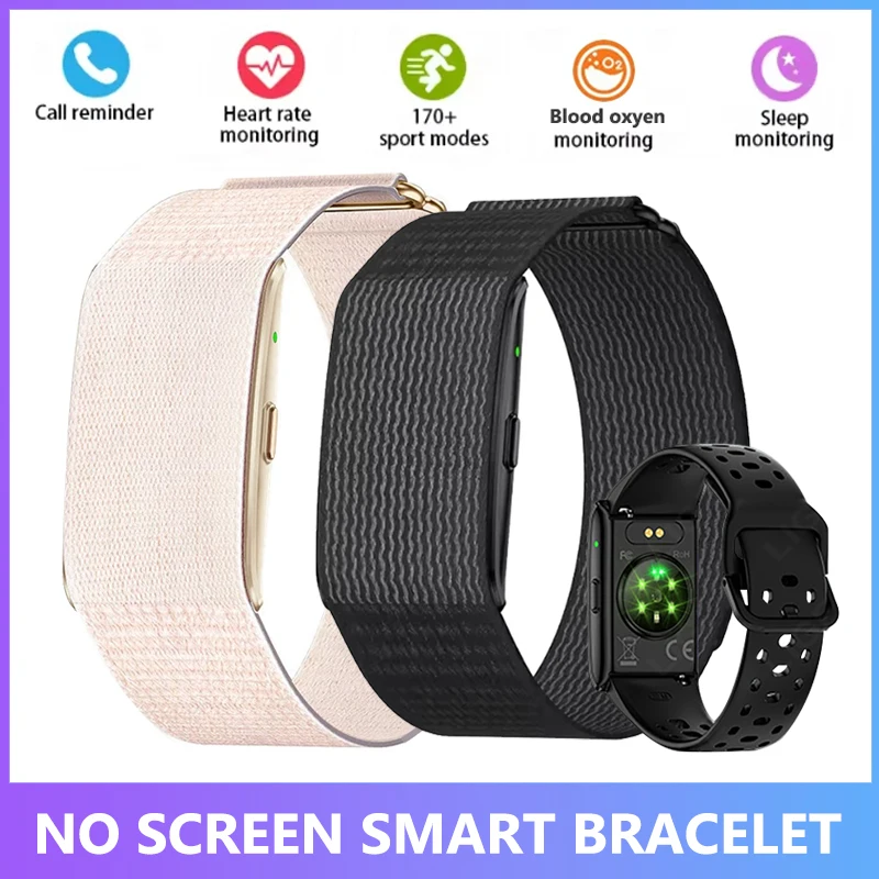

NO Screen Smart Wristbands With Heart Rate Sleep AI Health Monitor Report Smart Bracelet Incoming Call Notification Watches