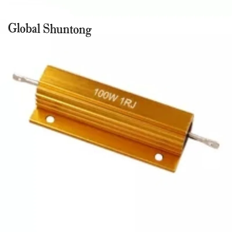 5Pcs 50W 100W Aluminum Power Metal Shell Case Wirewound Resistor 0.01R~100K 1 6 8 10 20 200 500 1K 10K Ohm Resistance RX24