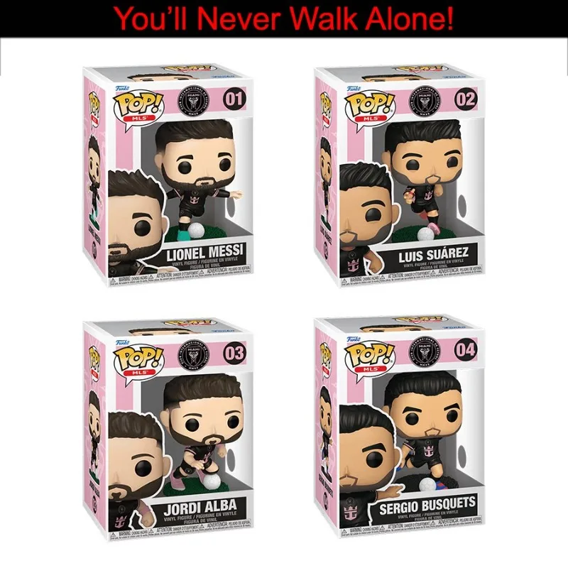 Figura Funko Pop Original de Fútbol MLS Messi Suarez Miami International, Juguete de Moda, Regalo de Cumpleaños para Niño, Regalo de Navidad