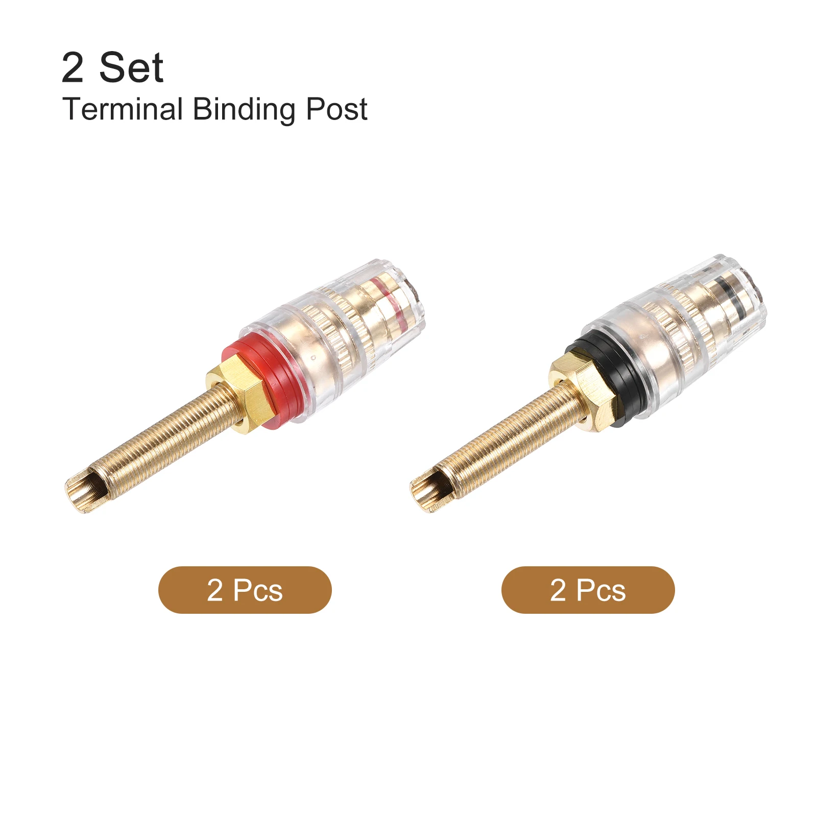 Poste de encuadernación chapado en oro, conector Banana de 4 piezas, amplificador, Terminal de altavoz, negro y rojo