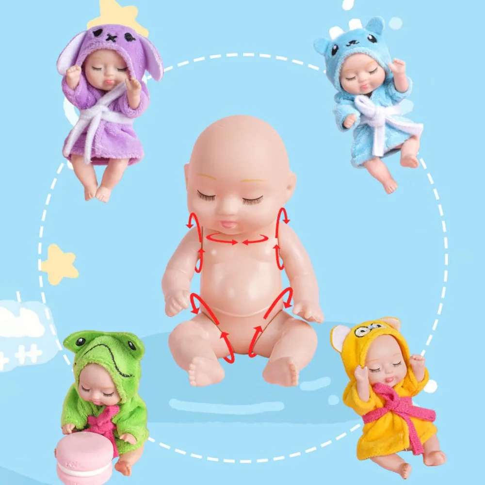 Realista realista Reborn Baby Doll para crianças, adorável Mini Doll com roupas, 4 Polegada, melhor presente