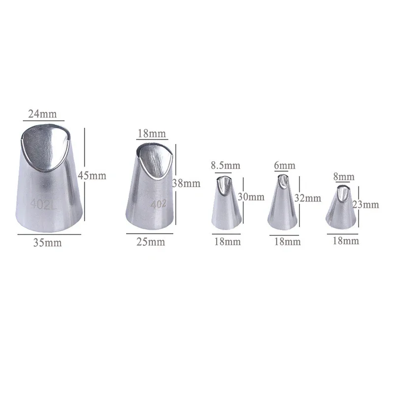 5pcs/set Chrysanthemum Dahlia Stainless Steel Icing Piping Nozzles Cupcake Decorating Tips Sets Cake Decorating Tools