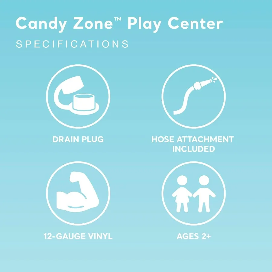 Piscina gonfiabile per bambini Candy Zone con spruzzatore d'acqua e scivolo per divertimento estivo all'aperto Il design del grande tappetino antispruzzo misura 116 x 75