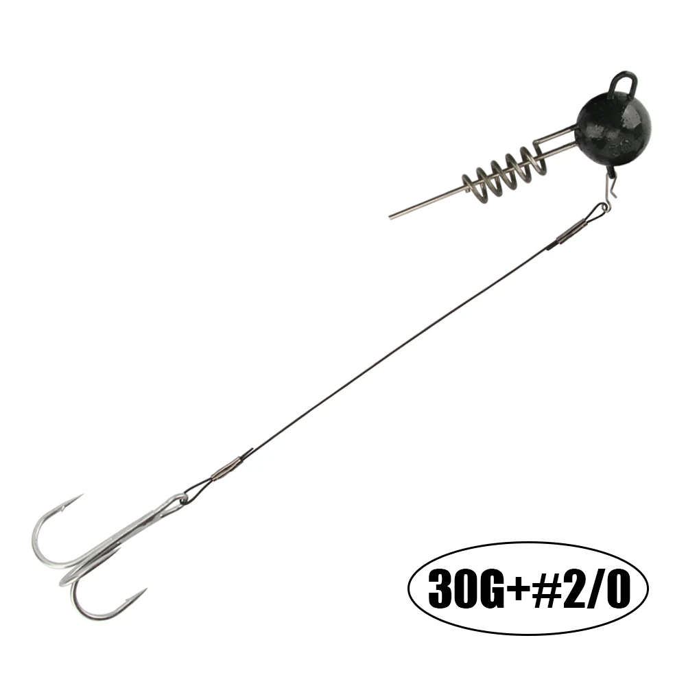 Spinpoler Screwball Jig Head Rig mit Stinger für weiche Angelköder Stahldraht Drillinge perfekt für Hechtbarsch Zander Bass